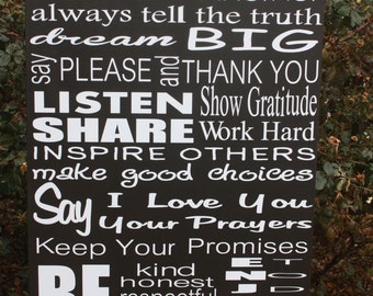 Custom Family Rules wood sign 18x30