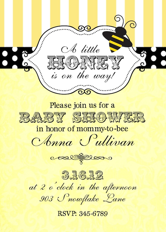 Bee Baby Shower Invitations Free 6