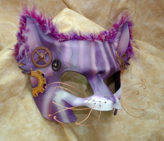 Steampunk Cheshire Cat Leather Alice in Wonderland Leather