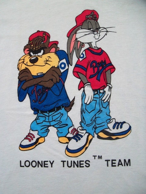 Vintage Looney Tunes Cartoon Taz Mania & Bugs Bunny Hip Hop