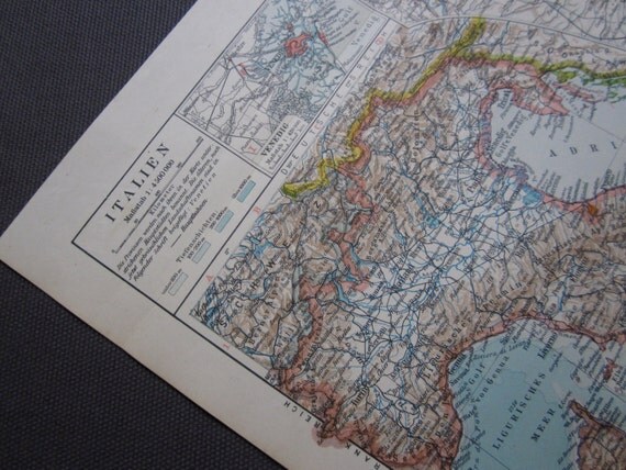 Map Of Italy Circa 1930 By Vintageekho On Etsy   Il 570xN.436288279 Laqb 