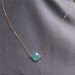 Aqua Blue Stone Necklace Gold Filled Chain Faceted Aqua