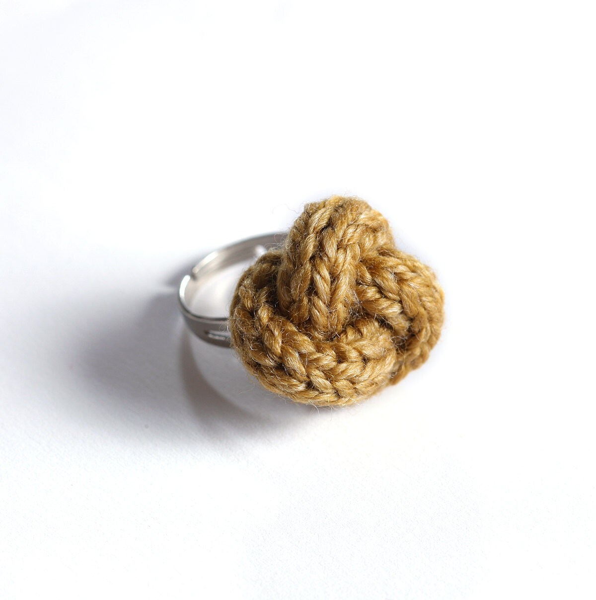 Knitted yarn ring fiber ring knit jewelry yarn jewelry