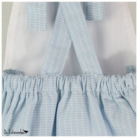 Baby boy overalls Striped Blue cotton overalls with front