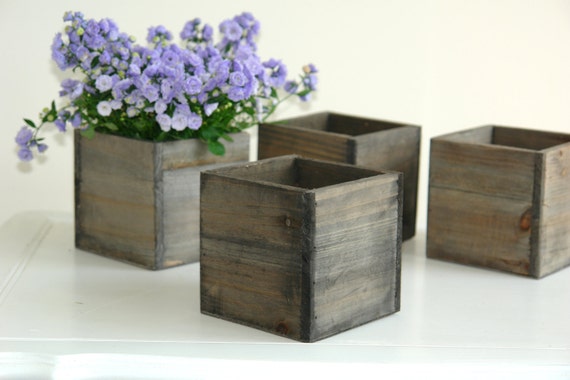  planter flower rustic pot square vases for wedding wooden boxes rustic