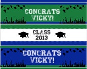 Graduation Bottle Labels Party - printable file - choose the color of your school - PDF Il_170x135