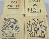 STAMPIN' UP Stamp Set - "Just a Note" - 1997 Retired Sta,mpin Up Set for Scrapbooking. Cardmaking, Collage, Crafts HTF STAMPIN' UP Stamp Set - "Just a Note" - 1997 Retired Sta,mpin Up Set for Scrapbooking. Cardmaking, Collage, Crafts HTF