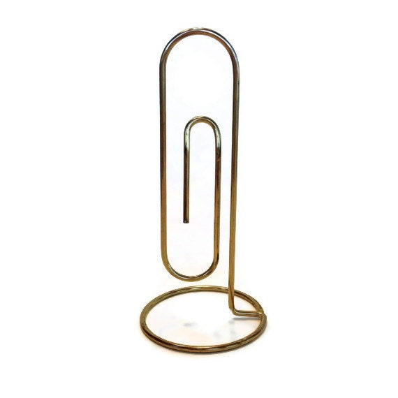 Vintage Giant Paper Clip Memo Note Holder Large