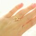forget me knot ring, Bow ring, gold ring, thin delicate ring, best friends ring, size 6