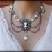 Cameo Necklace-Victorian Necklace-Pearl Necklace-Collar Necklace-Statement Necklace-Gothic Necklaces-Black Cameo-Dream Day Designs