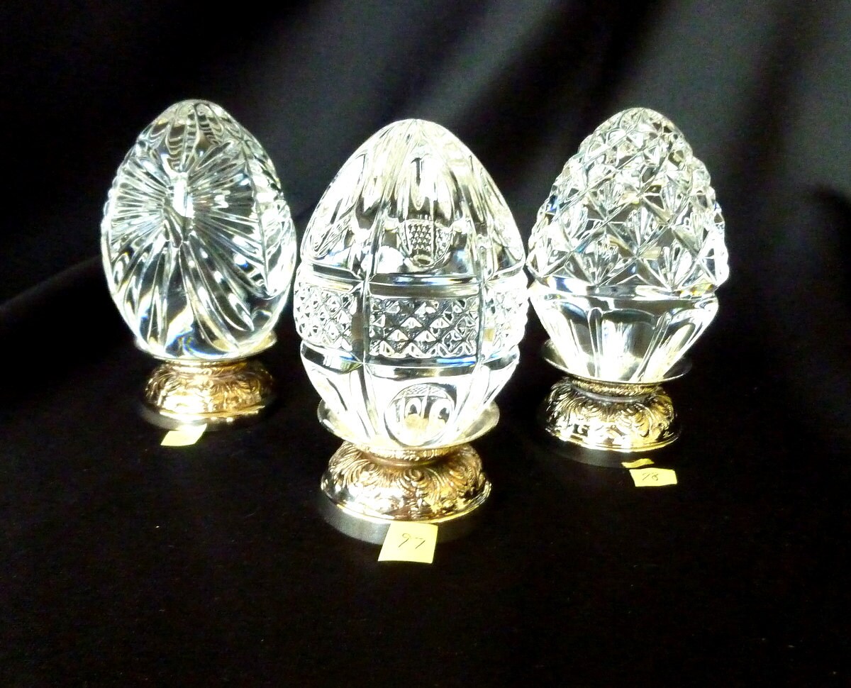 RESERVED FOR EM .. Waterford Crystal Eggs by SEAFOAMGALLERY