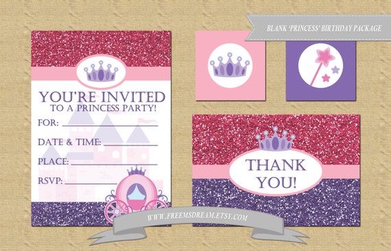 Blank Princess Invitations 5