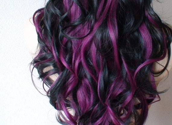 Black Hair With Purple Tips