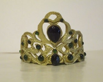 gumpaste tiara cake topper sugar edible jewel crown gold silver saphire emerald diamond
