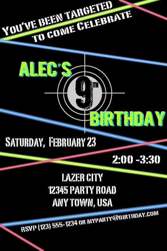 Laser Tag Birthday Invitation Personalized by TCCreative on Etsy