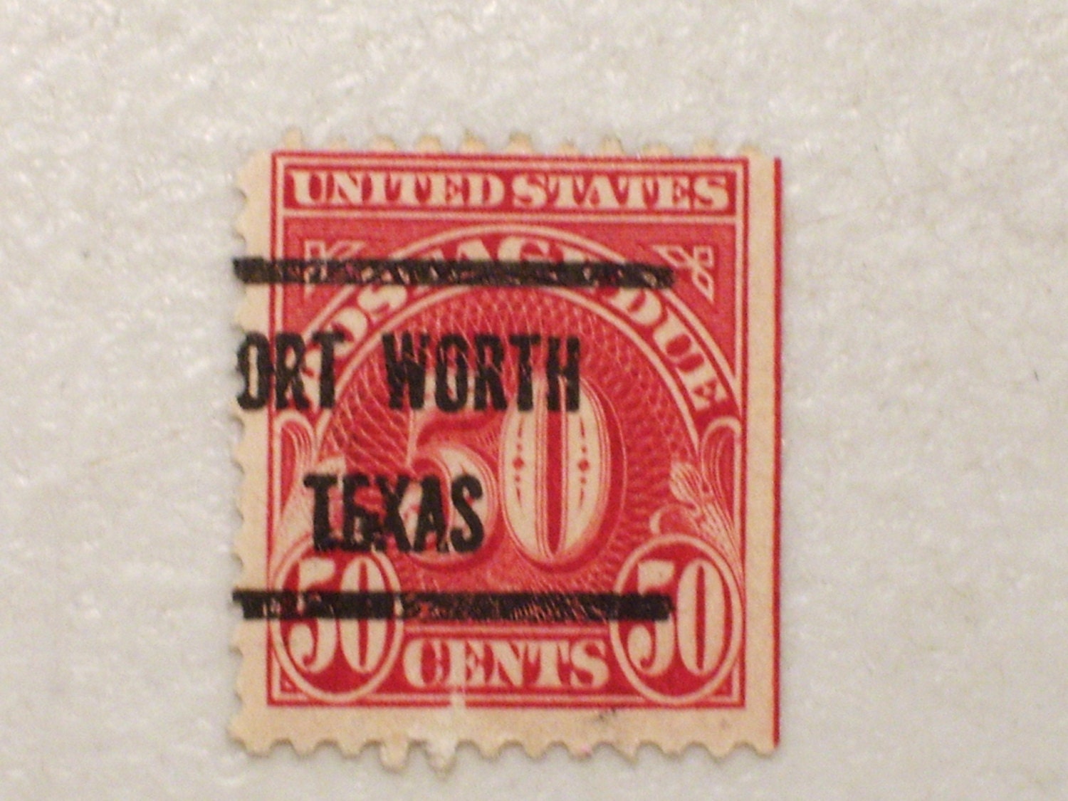 1930 Precancel US Postage Due Stamp Fort Worth Texas Scott