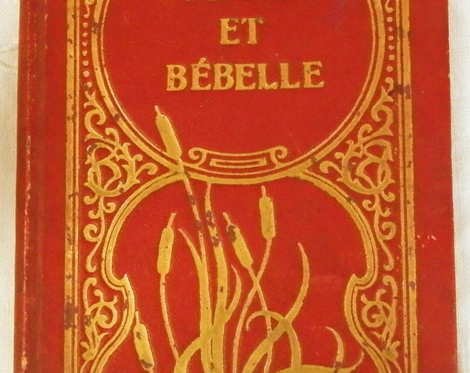 Antique French Book with a Red and Gold Art Nouveau Cover / French Country Decor / Vintage Retro Home Interior / Chateau Chic / Steam Punk /