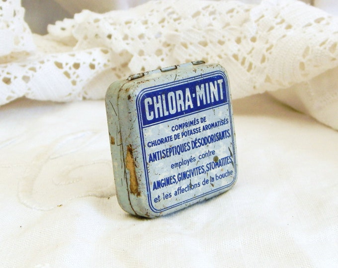 Vintage French Mint Candy Medical Tin / French Decor / Vintage French / Cottage Chic / Retro Vintage Home Interior / Collection / Apothecary