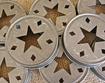 Star Mason Jar Lids - Pewter 6 Lids Only--SC6