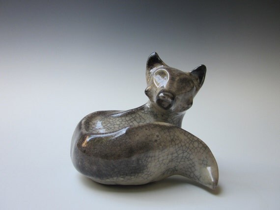 ceramic fox sculpture