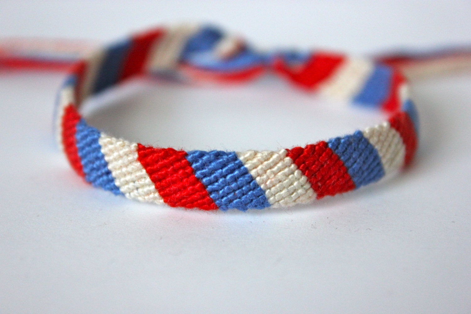 READY TO SHIP Red White and Blue Friendship Bracelet