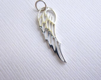 Angel Wing or Bird Wing Charm -- 1 Piece... Small Sterling Silver Pendant