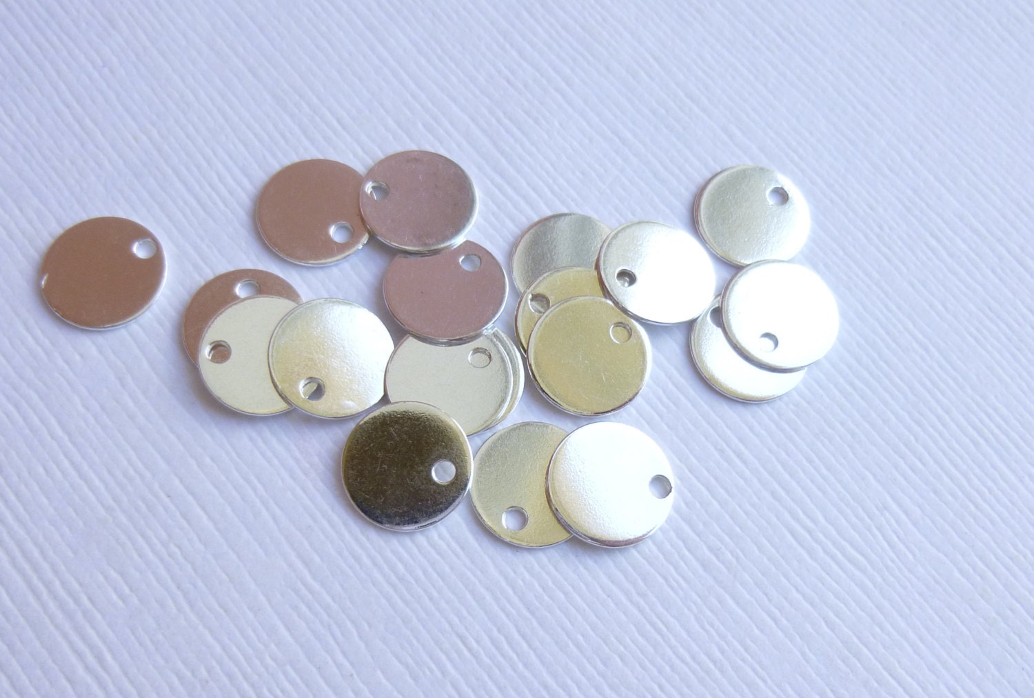 Sterling Silver Round Stamping Blanks FOUR by HappyBirdSupplies