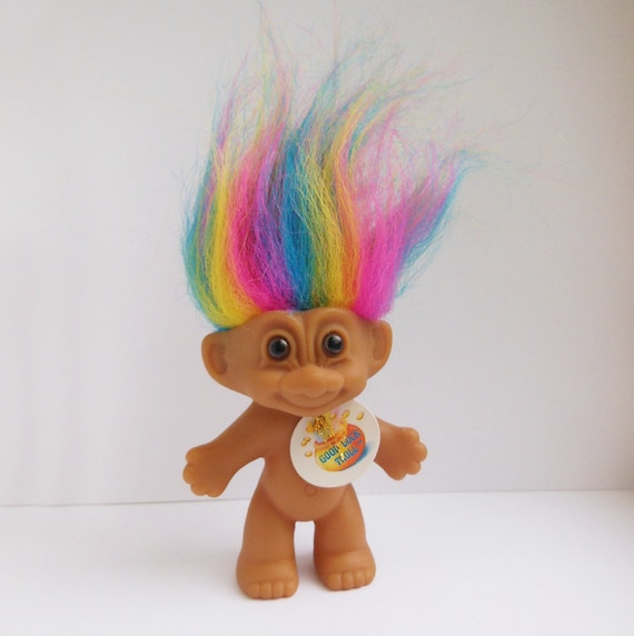 Vintage Russ Good Luck Rainbow Troll Doll 