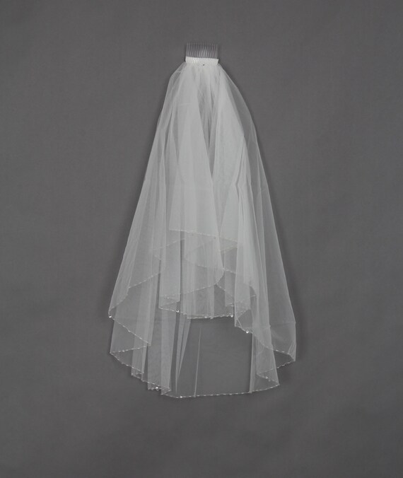 Handworked Beaded Edge Wedding Veil 2012 White Wedding Veil