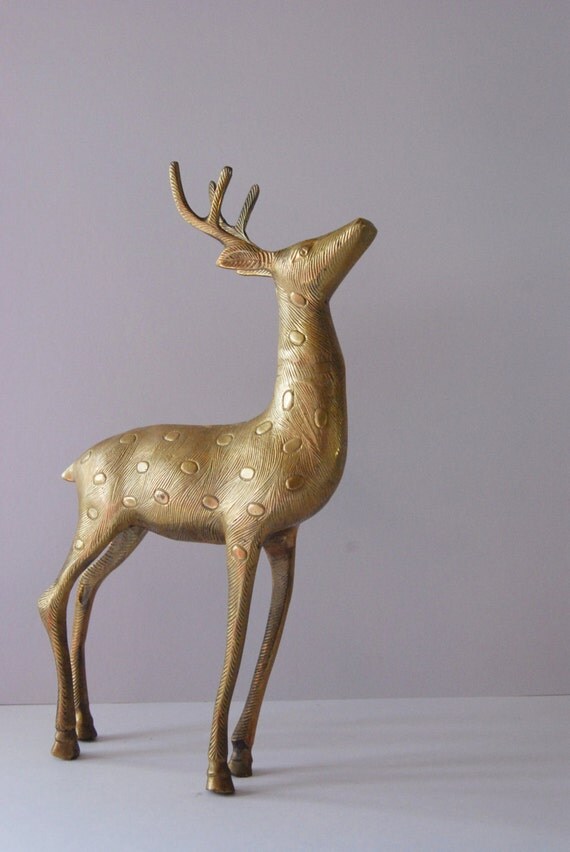 Large Brass Deer by OldistheNewGold on Etsy