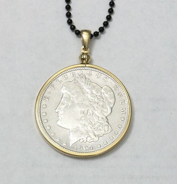 Items similar to Genuine Silver Dollar Pendant w/ Gold Plated