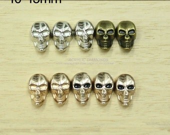 10pcs 10x15mm PUNK Skull Rivet Studs,Heads Skeleton Rivets Buttons For DIY Finding Accessories,cloth Accessories,4 color options