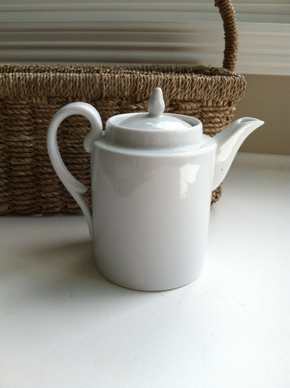 SALE NOW 30 OFF Vintage White Porcelain Tea Pot Made in