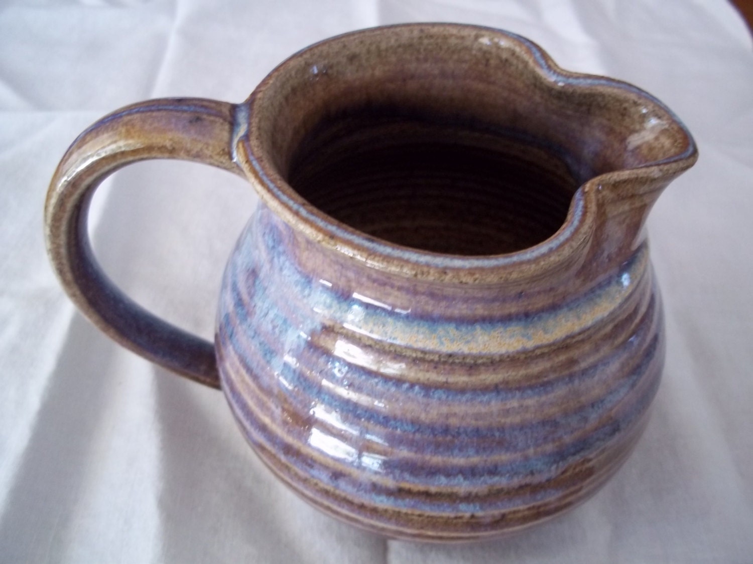 Vintage Purple Pottery Pitcher Haute Juice