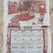 Vintage Kitchen Calendar Towel 1965 Pure Linen