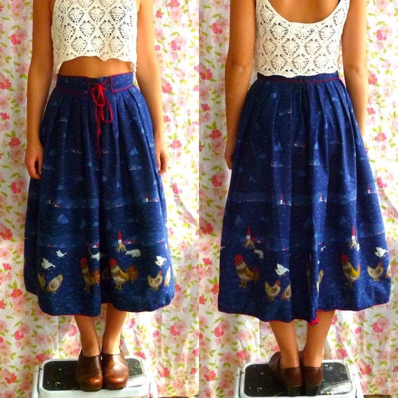 Beautiful Vintage German Skirt//Country by ParadisePrairie on Etsy