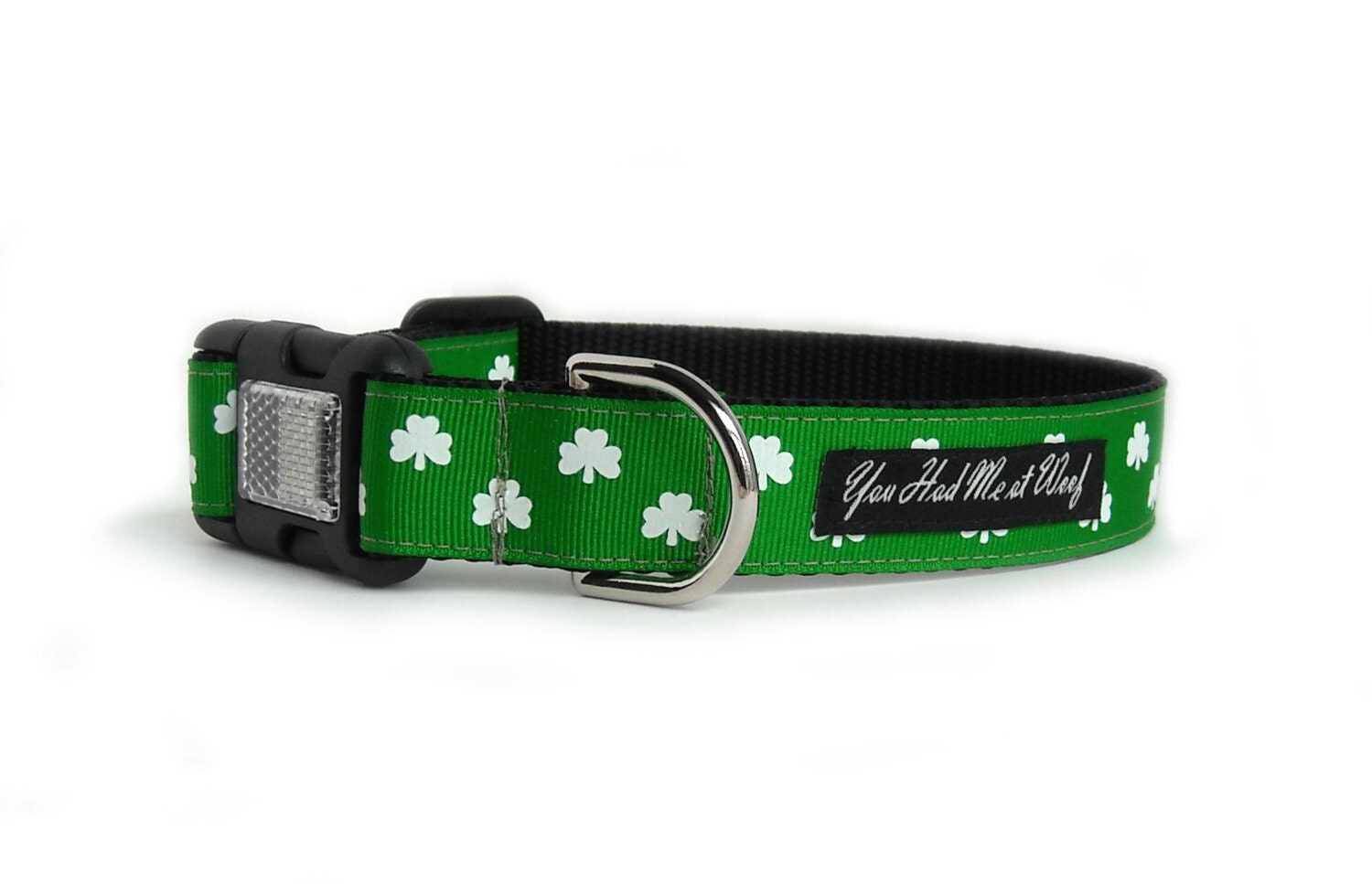 St Patricks Day Dog Collar Shamrock Dog Collar by youhadmeatwoof