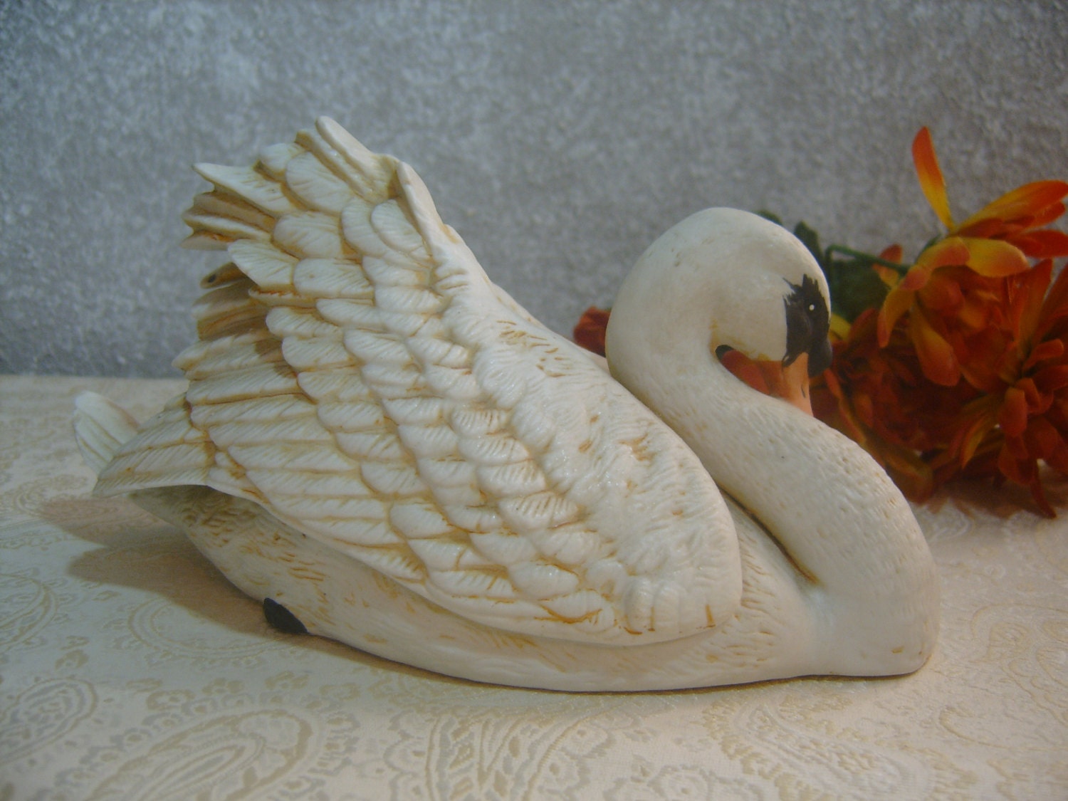 ceramic swan figurine