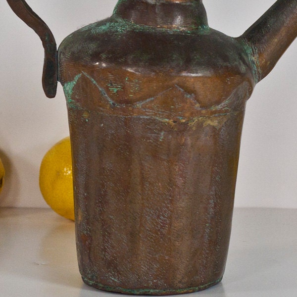 Bronze Krug Gießkanne / Trichter Vintage orientalische Metall