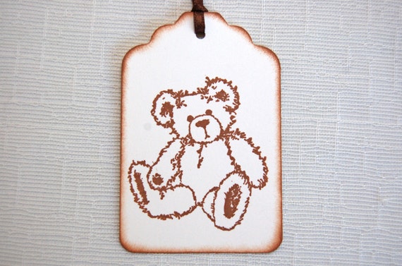 teddy bear gift tags set of 6 brown bear tags teddy bear