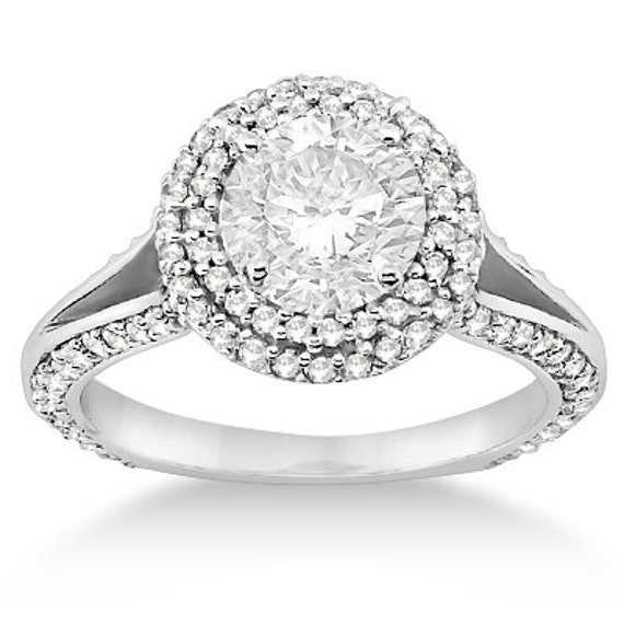 00ct Micro Pave Halo Diamond Engagement Ring Setting 14k White Gold ...