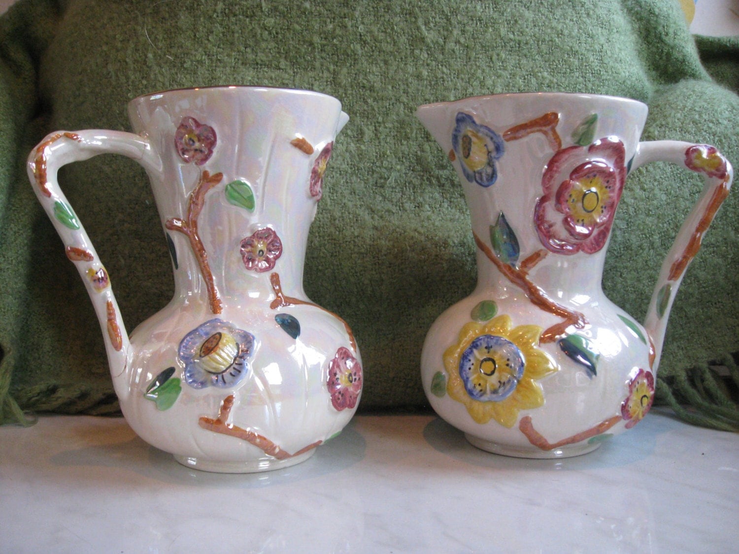 Arthur Wood floral vintage single jug vase lustre glazed