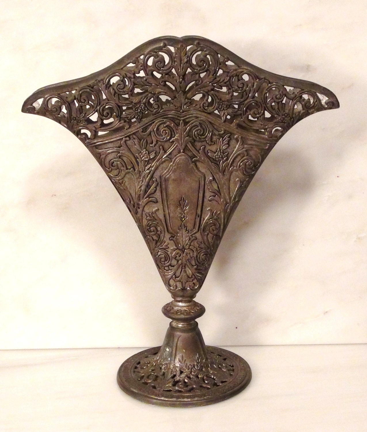 Vintage Silver Plated Fan Vase