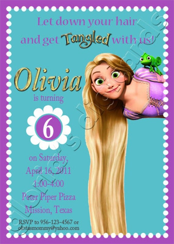 Tangled Party Invitation by Gloria's Digi Cards on Etsy Il_570xn