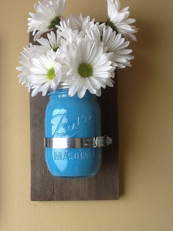 Items similar to Mason Jar Sconce, Wall vase on Etsy