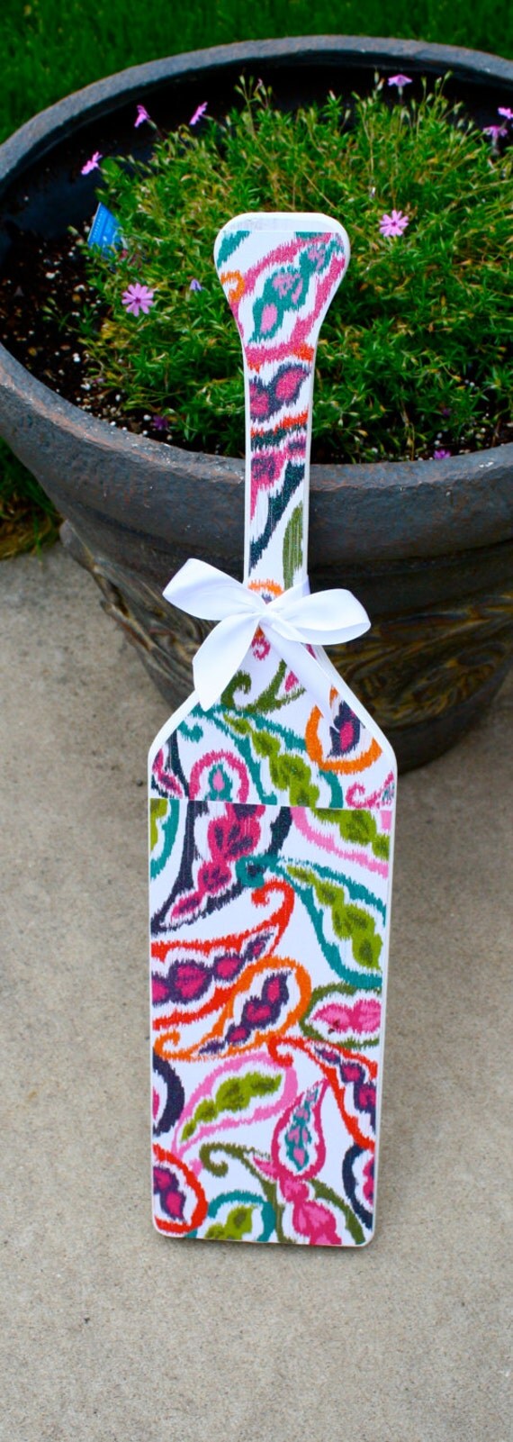 Vera Bradley Inspired Sparkly Paisley Patterned Paddle