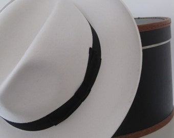 RONNEL Unisex Fedora Natural with Black Band Hat