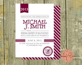 Graduation Announcement - printable stripes red celebrate custom Il_170x135