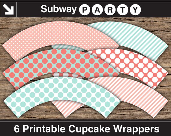 Coral Cupcake Wrappers