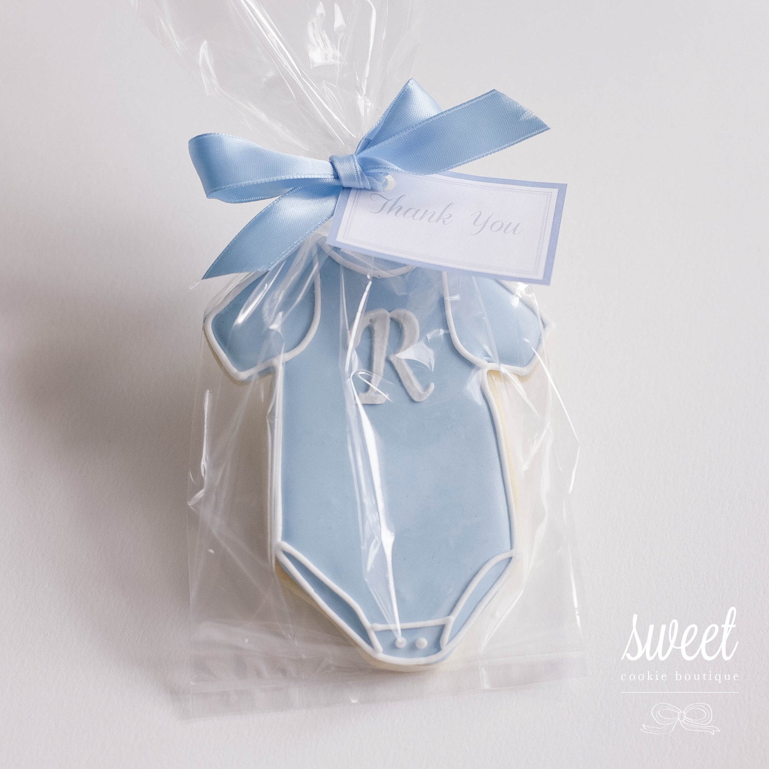 Baby Boy Onesie Cookie Favors // One Dozen Sugar Cookies
